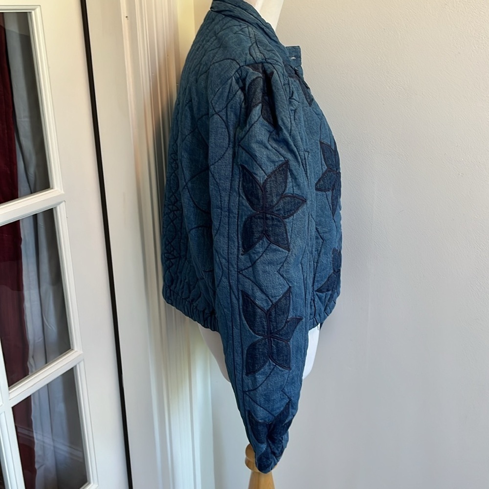 Free People Quinn Quilted Jacket Indigo Combo Size Small NWT - Picture 7 of 15
